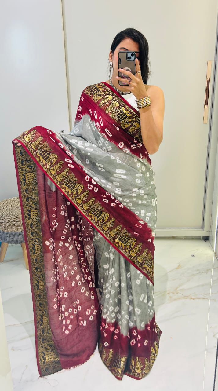 original bandhani Style Bandhani Saree