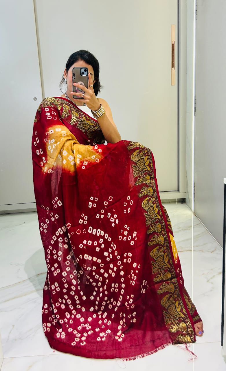 original bandhani Style Bandhani Saree