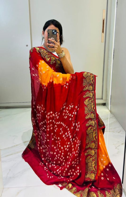 original bandhani Style Bandhani Saree