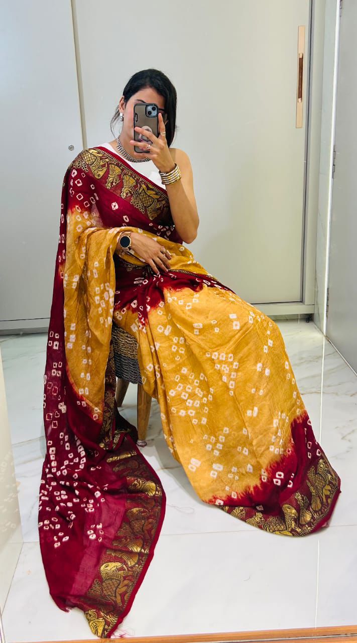 original bandhani Style Bandhani Saree