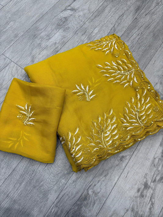 Party wear saree with running blouse