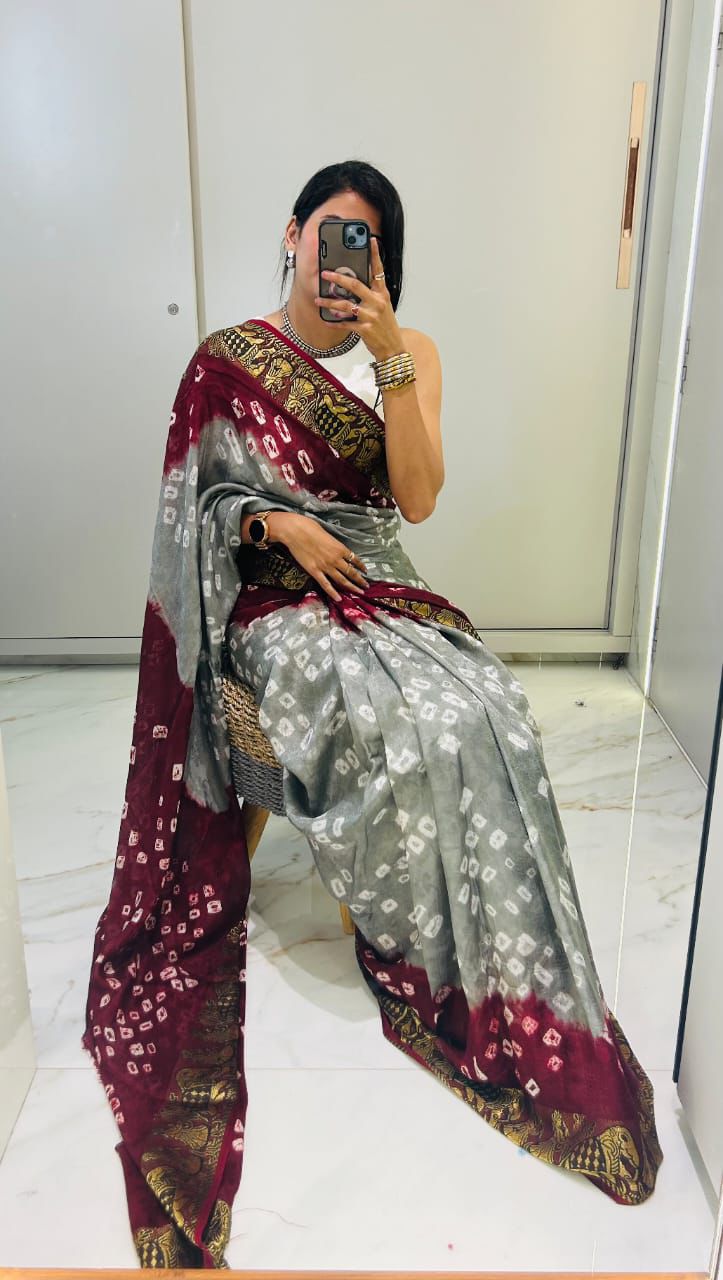 original bandhani Style Bandhani Saree