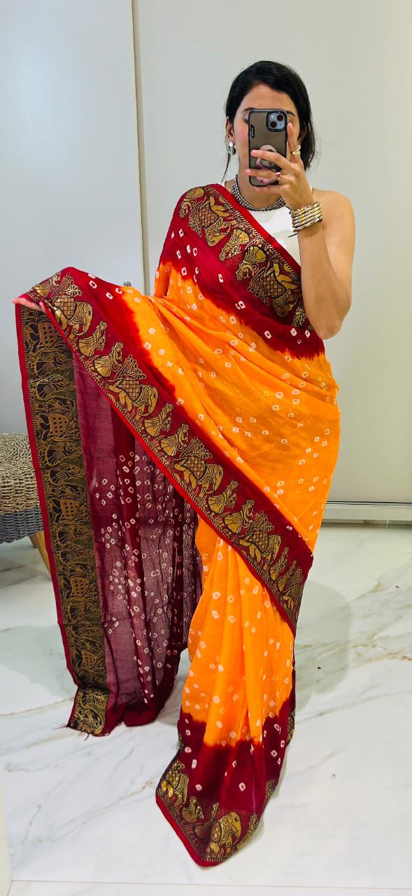 original bandhani Style Bandhani Saree