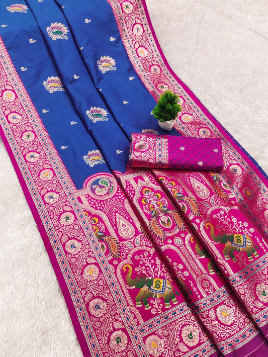Banarasi silk saree with silk weaving blouse