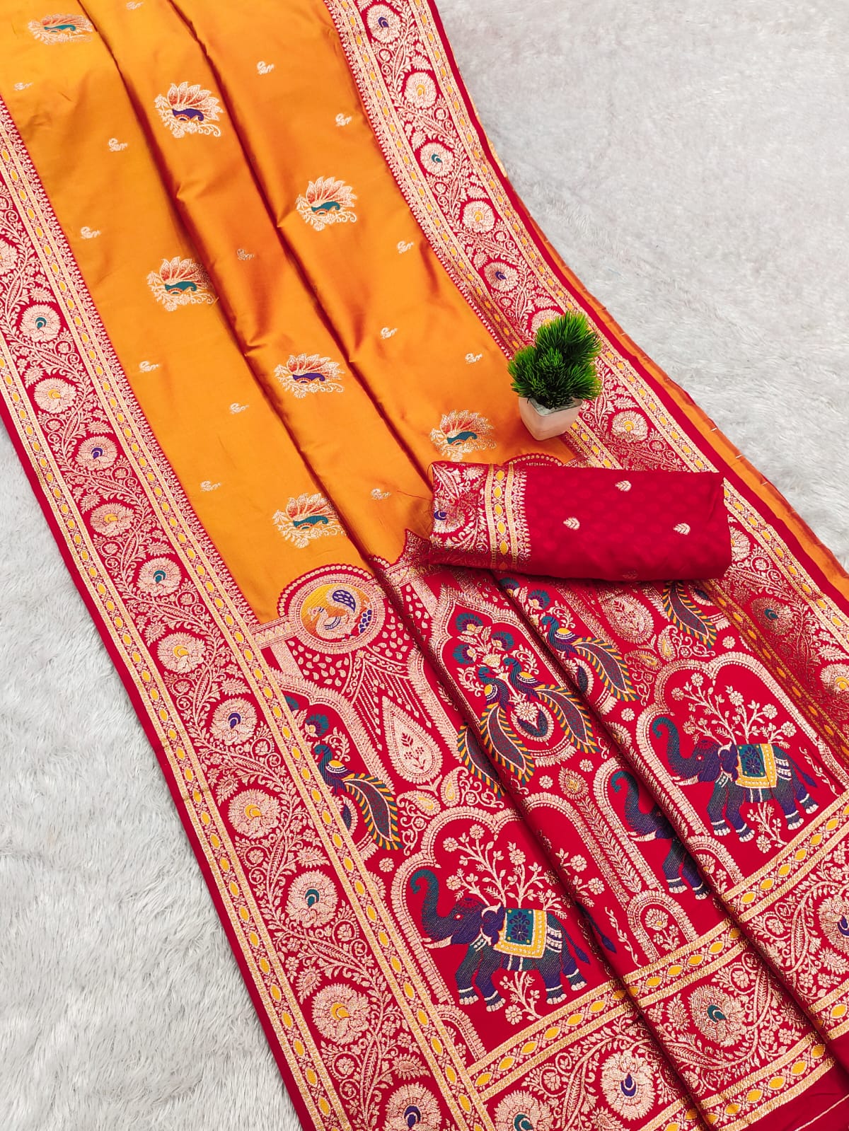 Banarasi silk saree with silk weaving blouse