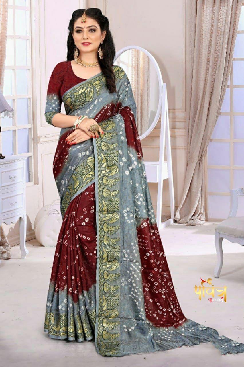 original bandhani Style Bandhani Saree