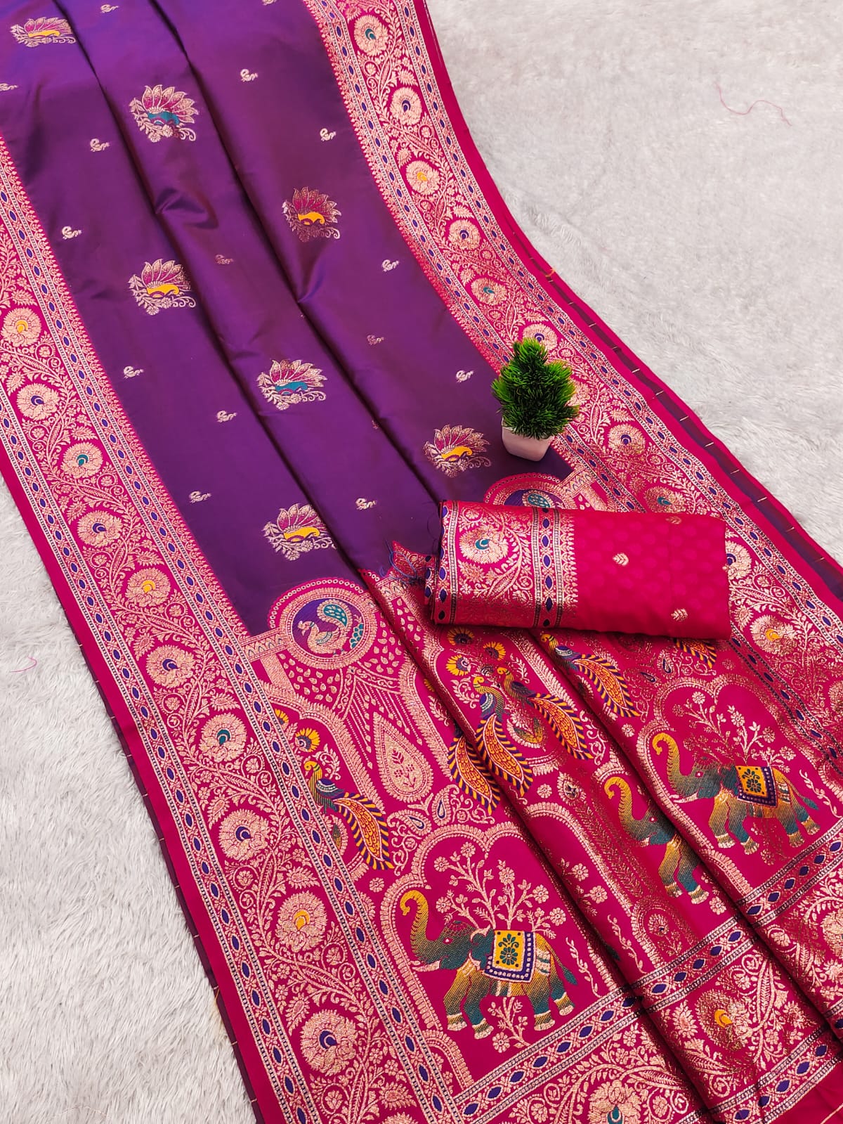 Banarasi silk saree with silk weaving blouse