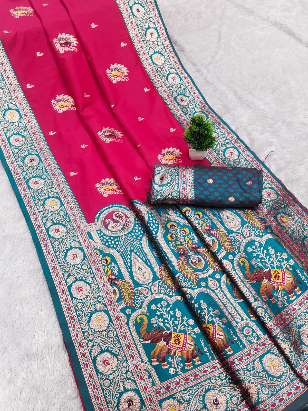 Banarasi silk saree with silk weaving blouse