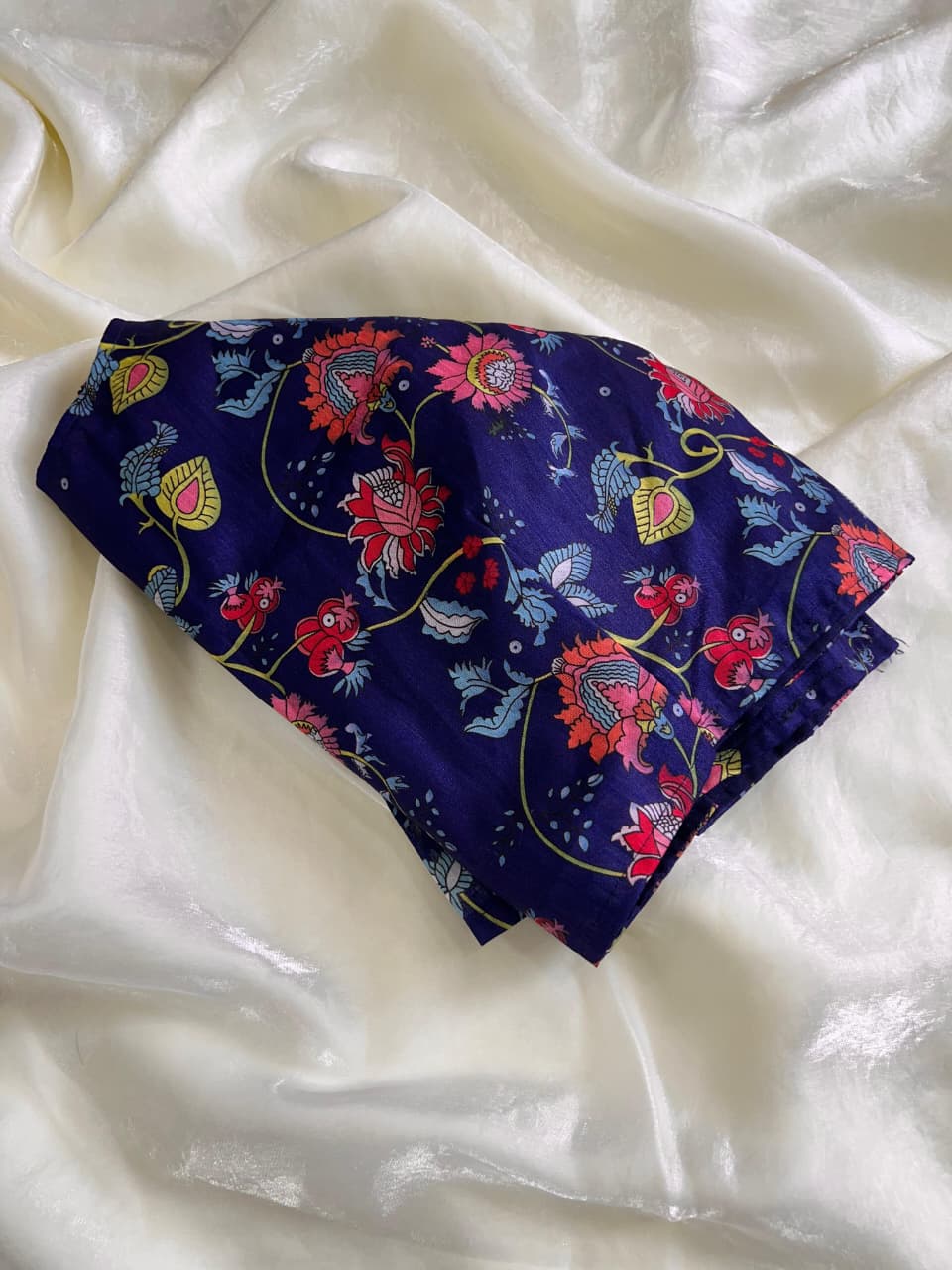Space Silk Saree With beautiful kalamkari printed Stiched Blouse