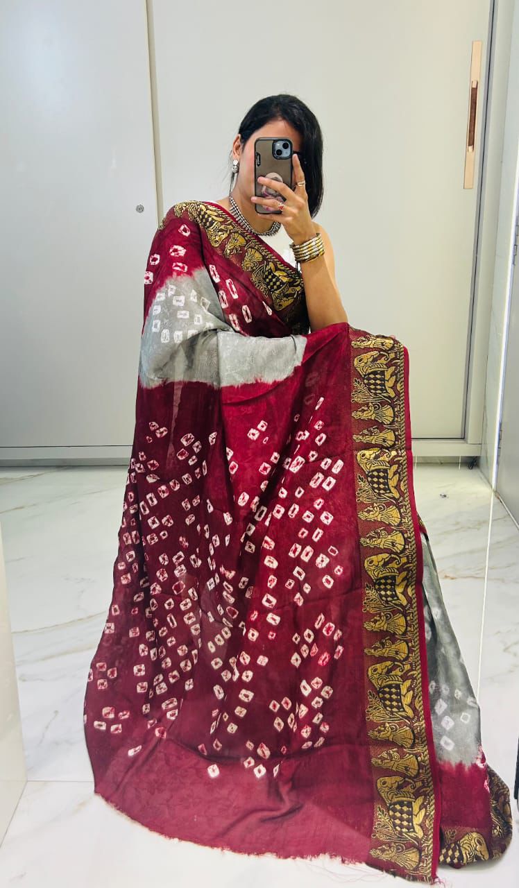 original bandhani Style Bandhani Saree