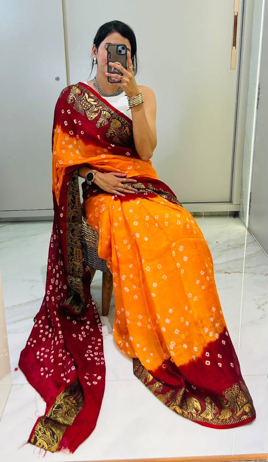 original bandhani Style Bandhani Saree