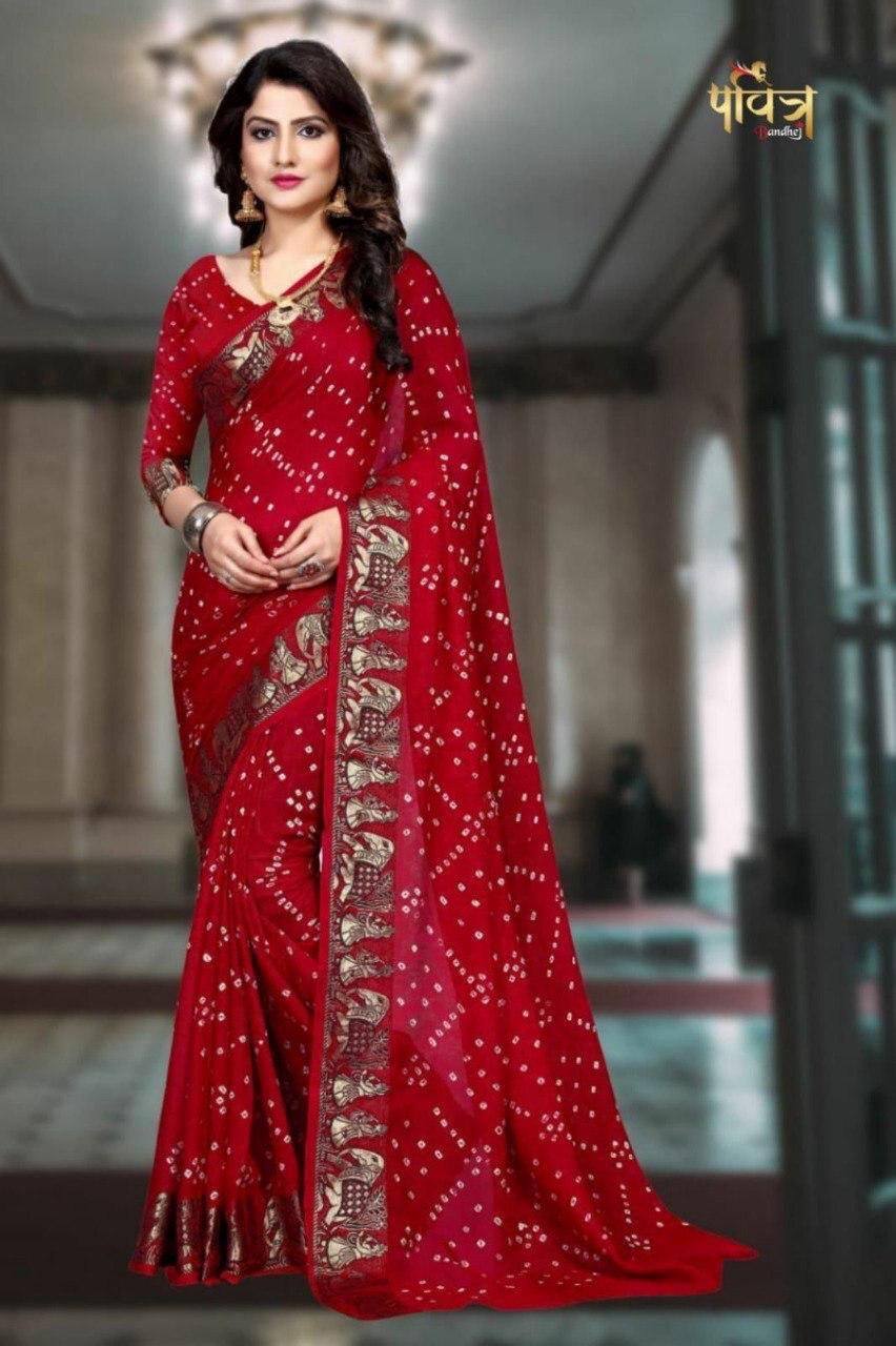 original bandhani Style Bandhani Saree