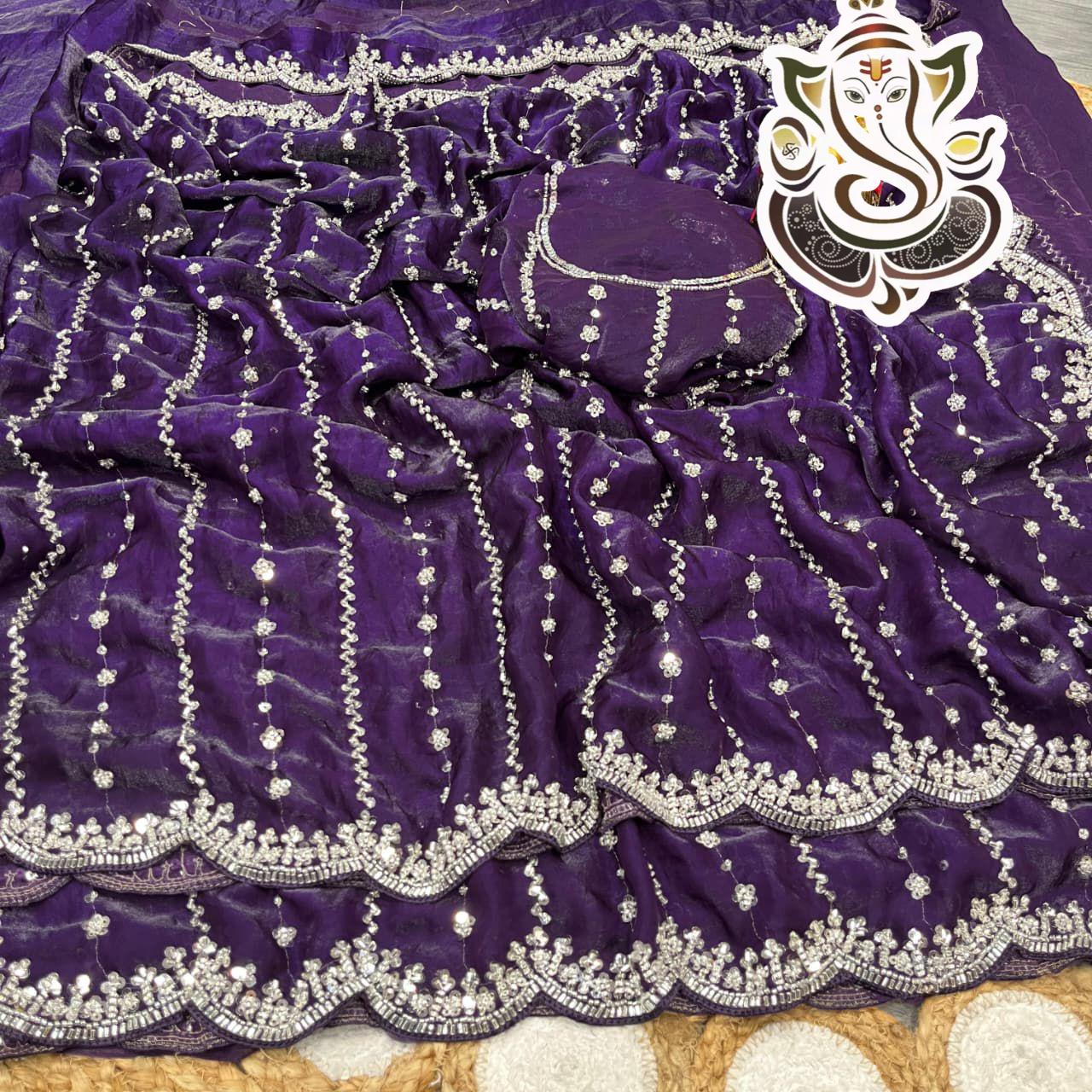 Original beeds hand made silk saree