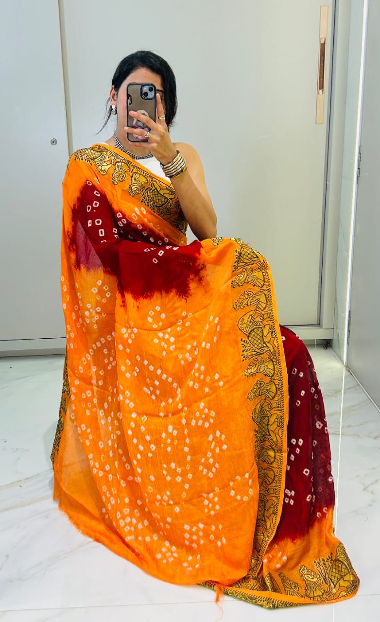 original bandhani Style Bandhani Saree
