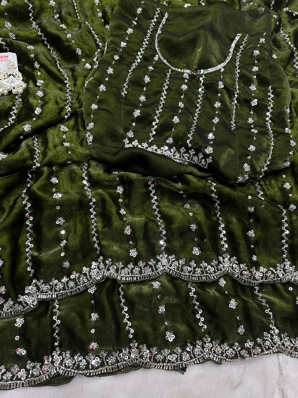 Original beeds hand made silk saree