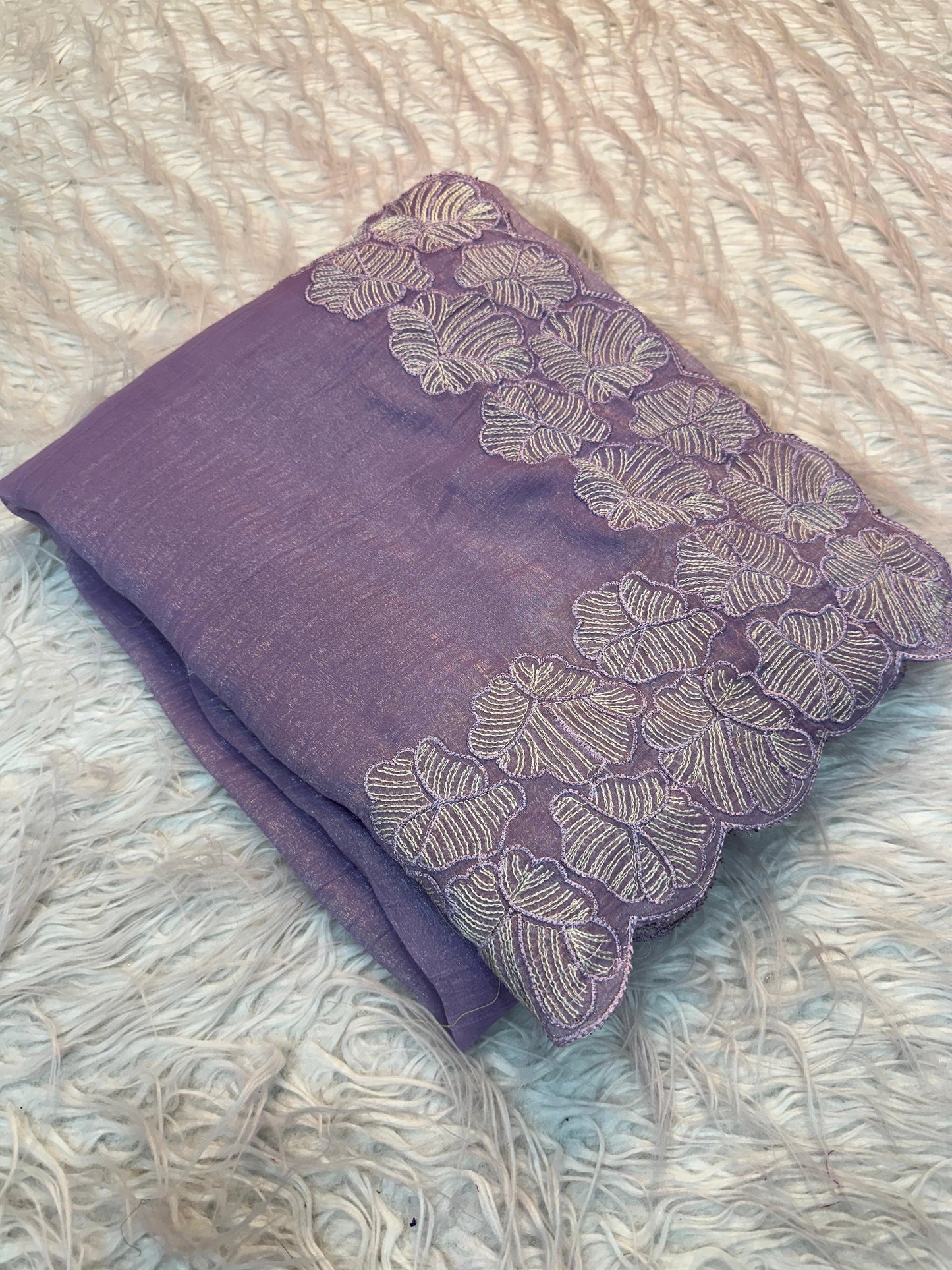 Partywear crunchy saree with running work blouse