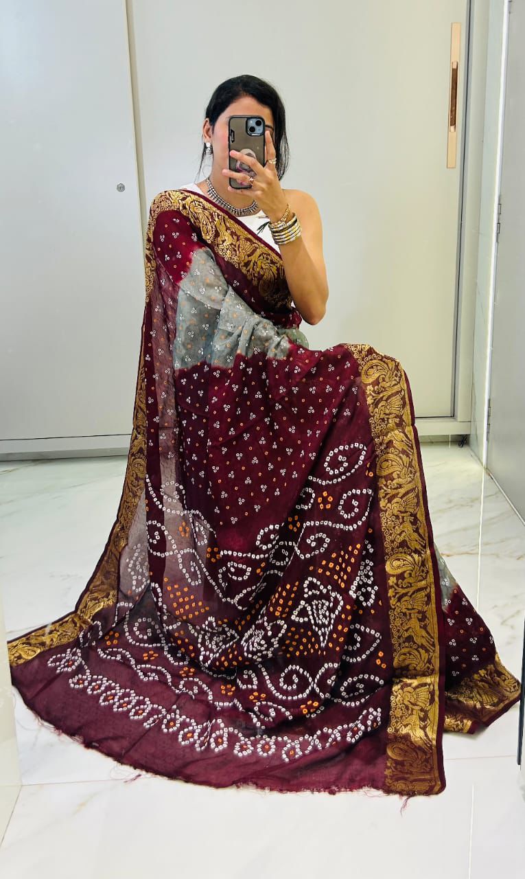 original bandhani Style Bandhani Saree