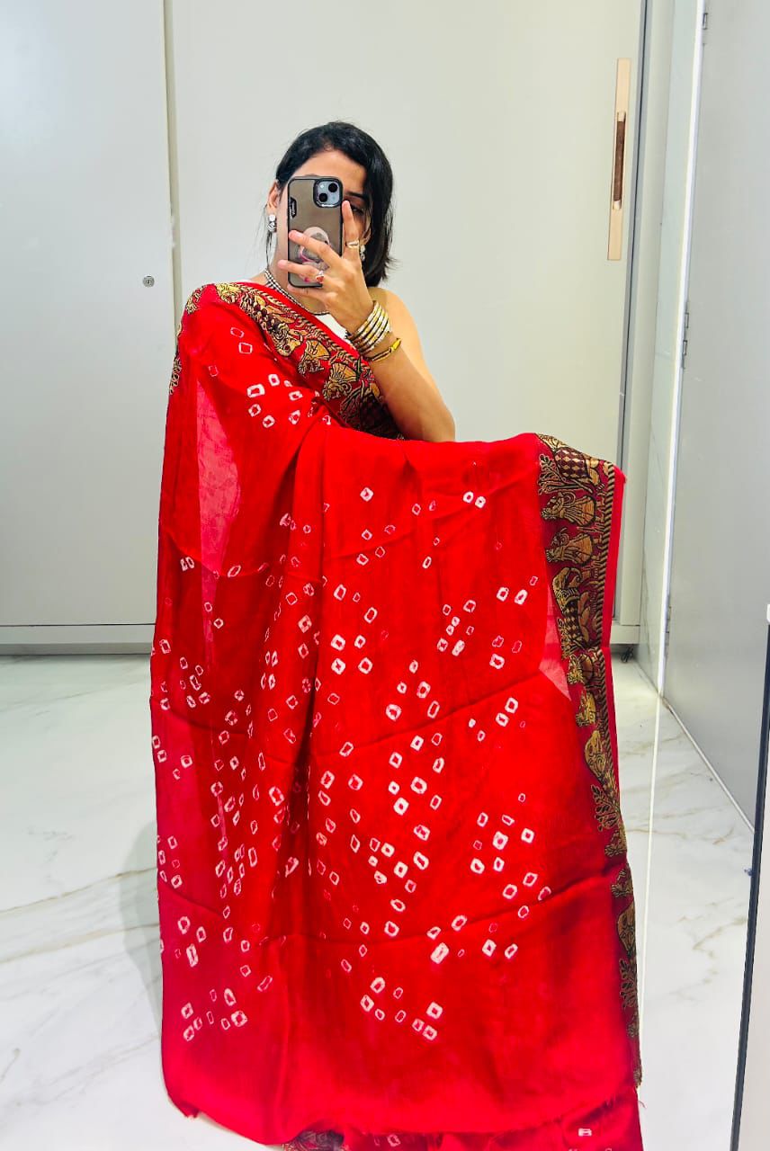 original bandhani Style Bandhani Saree