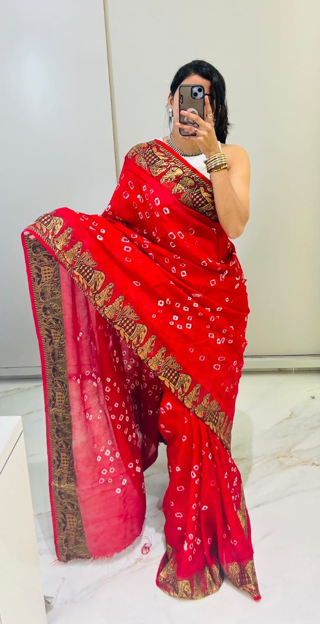 original bandhani Style Bandhani Saree