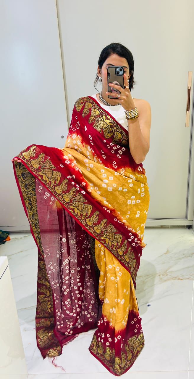 original bandhani Style Bandhani Saree