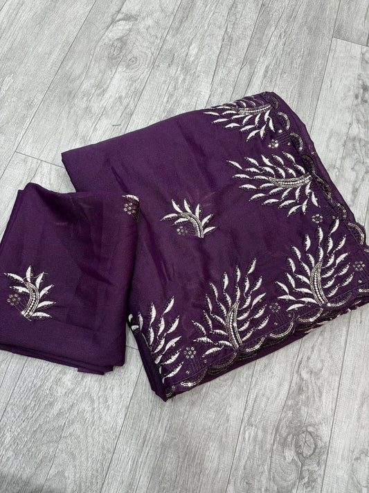 Party wear saree with running blouse
