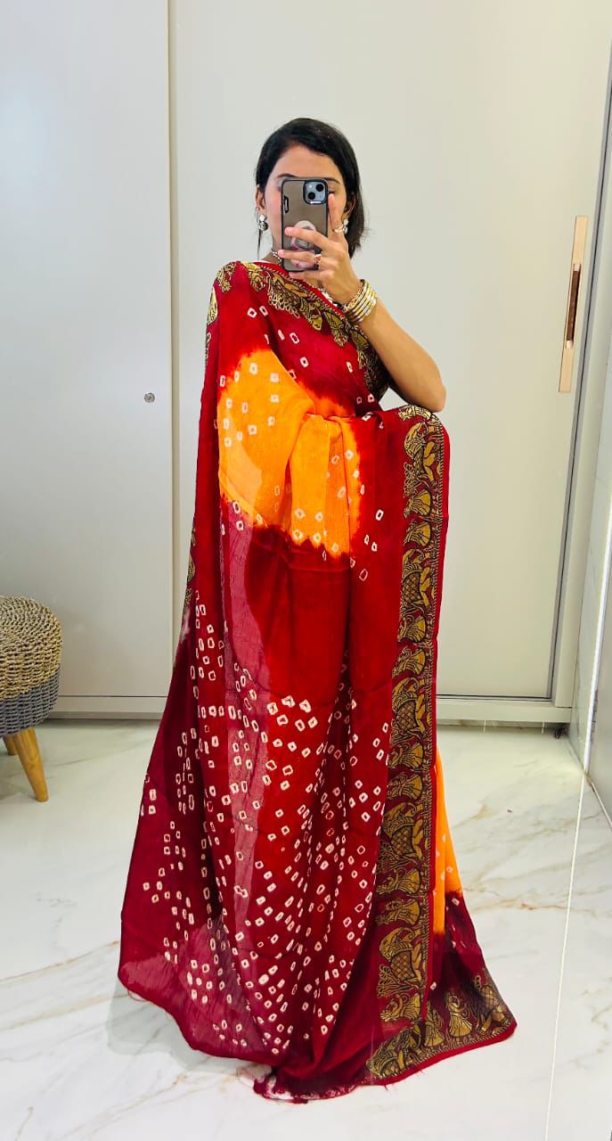 original bandhani Style Bandhani Saree
